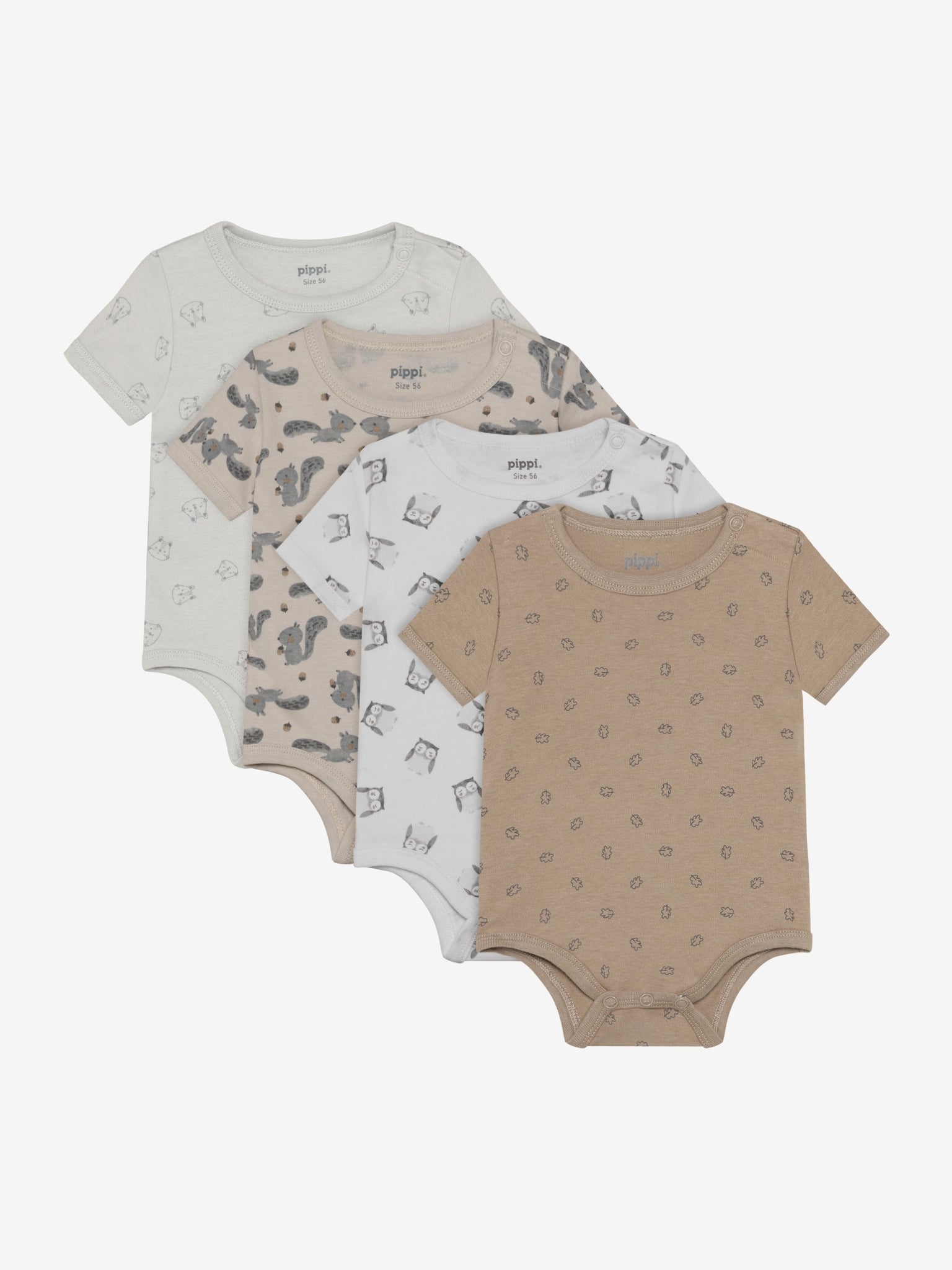 Pippi Kortærmet Body 4 stk - Rainy Day