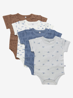 Pippi Kortærmet Body 4 stk - Blue Mirage