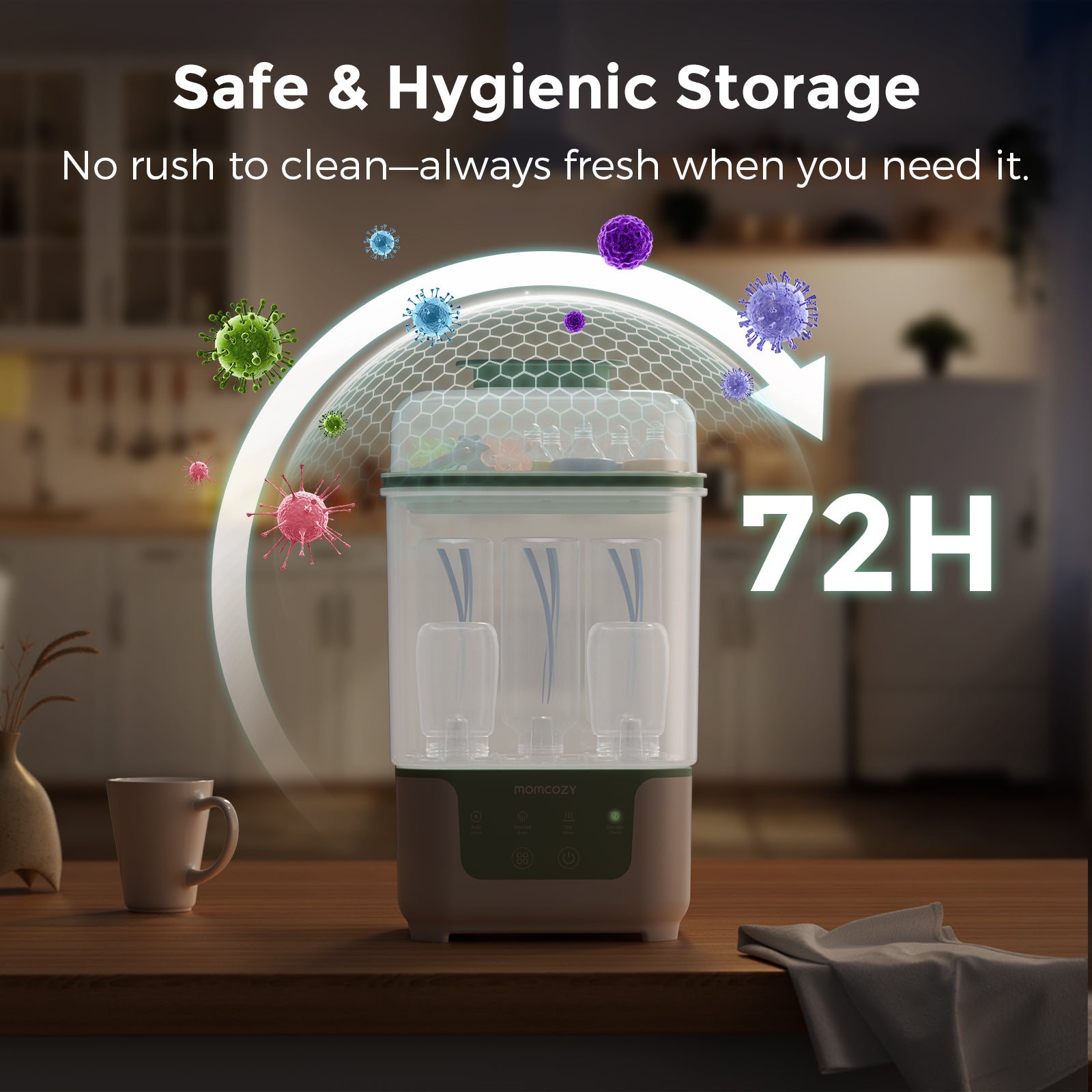 Momcozy 4-i-1 flaskesterilisator
