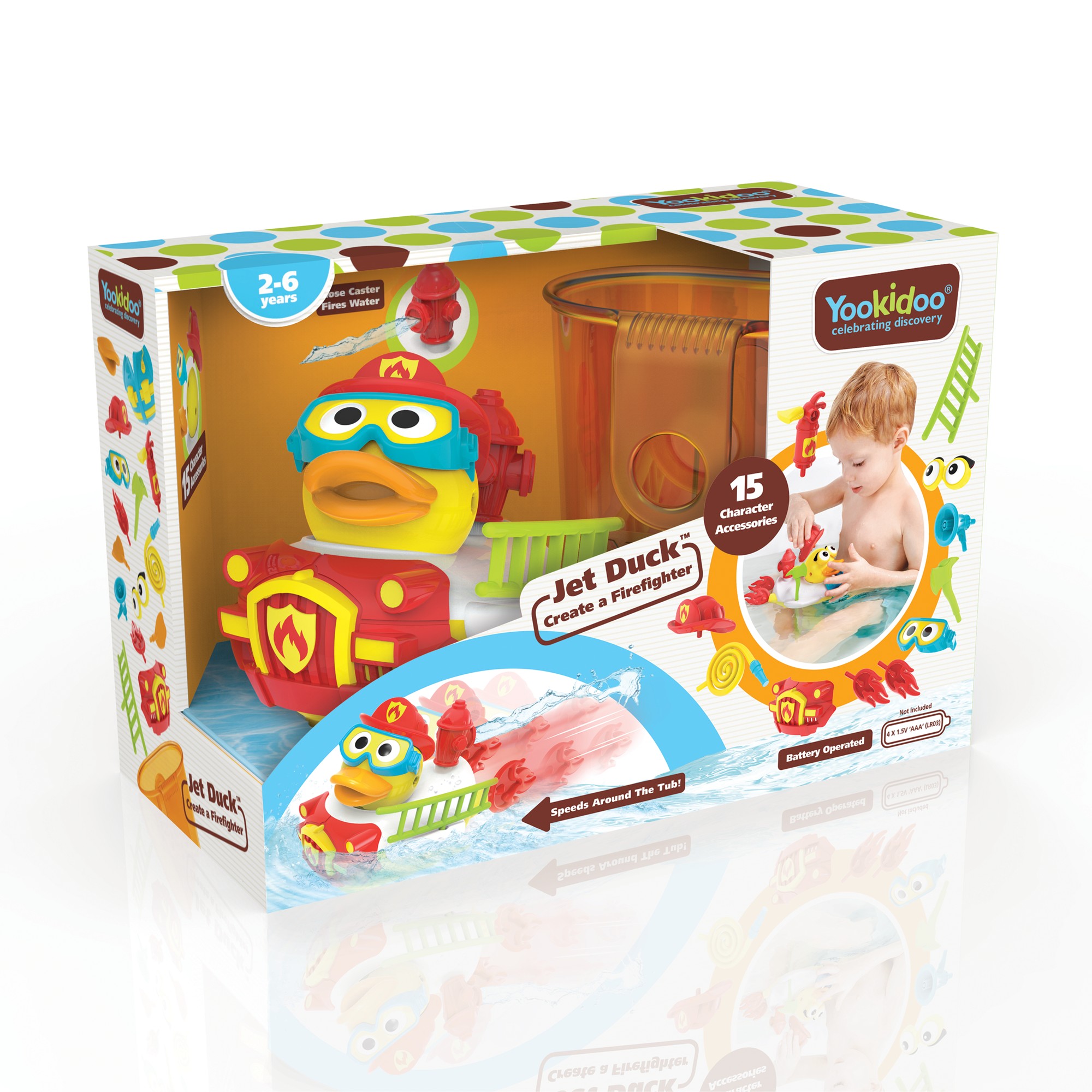 Yookidoo Jet Duck - Lav en brandmand