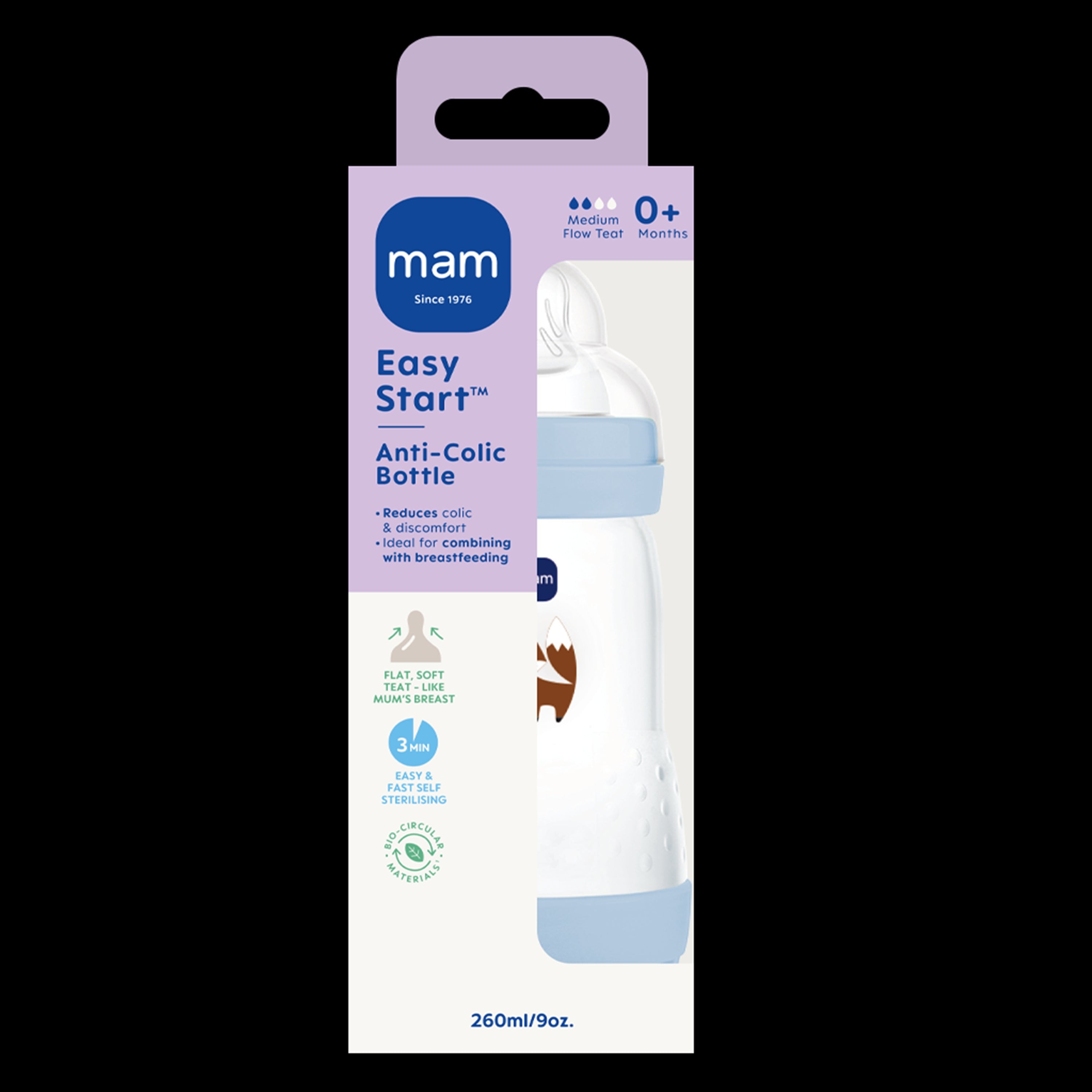 MAM Easy Start Anti - Colic 260ml CON Blue