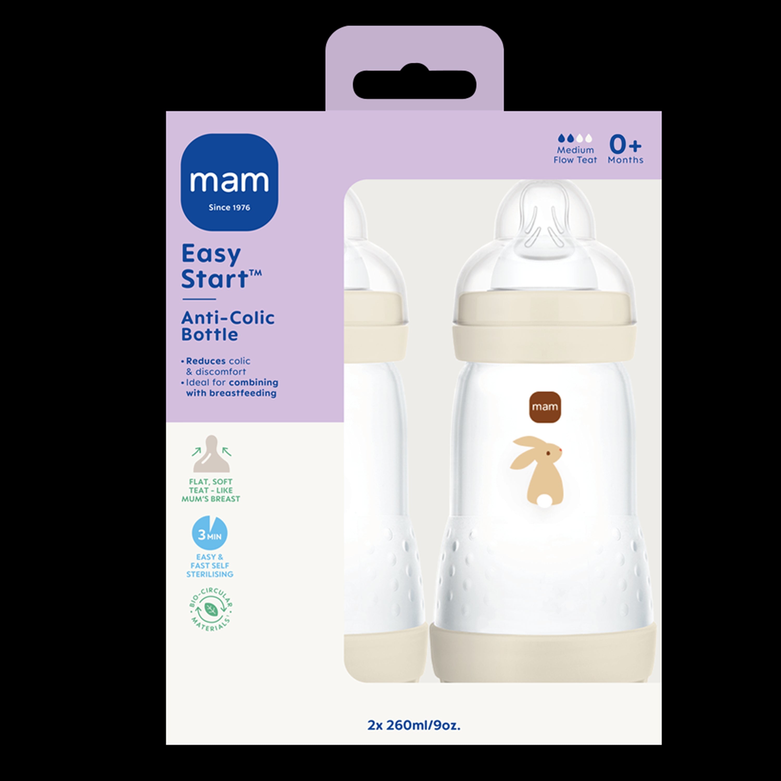 MAM Easy Start Anti - Colic 260ml 2 pak - Neutral