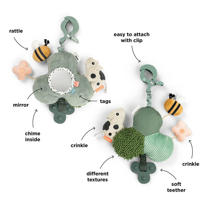 Done by Deer Aktivitetsspejl m/clip Tiny farm Grøn