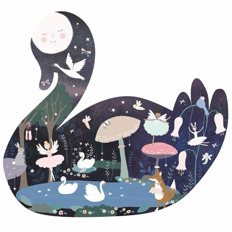 Puslespil m. formet motiv & æske 40 brikker - Enchanted