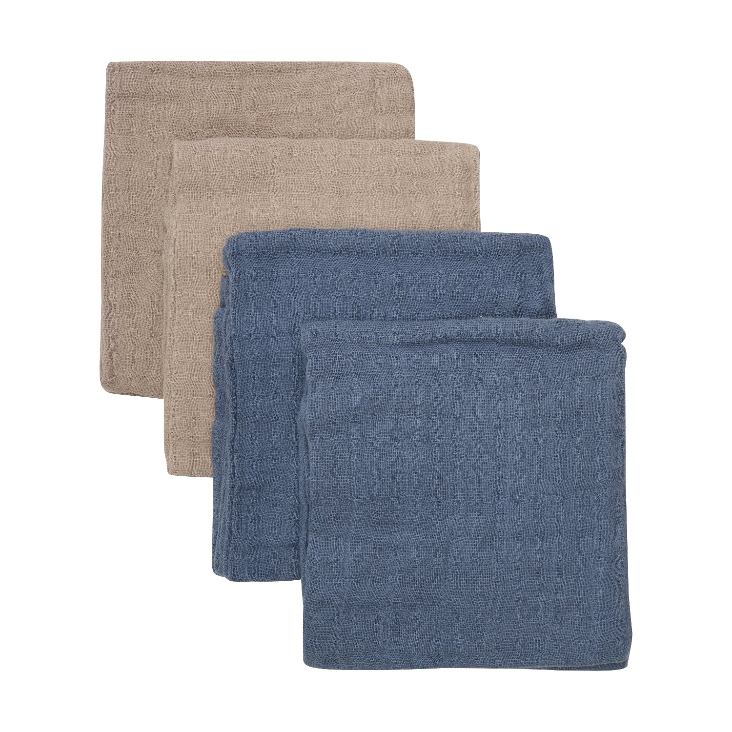 Pippi Stofbleer Ensfarvet (4-pack) - China Blue