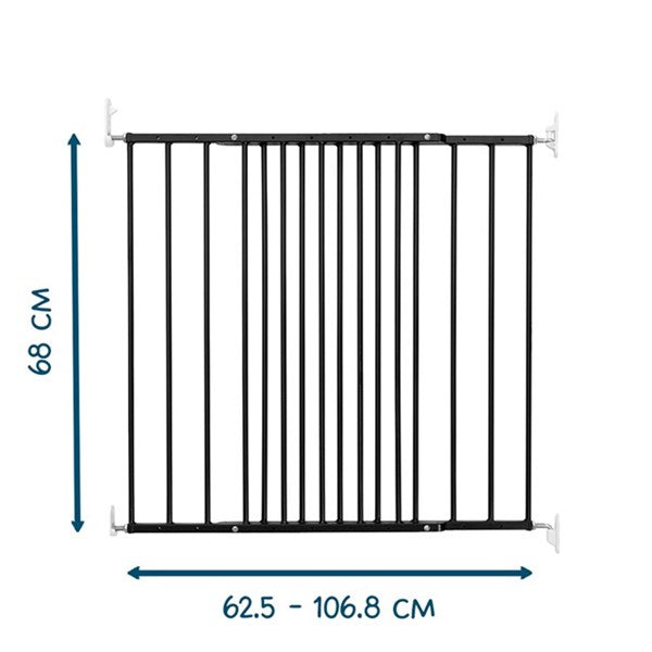 BabyDan MultiDan sikkerhedsgitter - sort, 62,5-106,8 cm