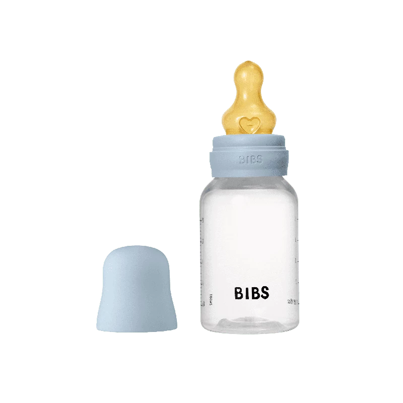 BIBS Baby Flaske Rund Latex 1 pack 150 ml Slow Flow Baby Blue