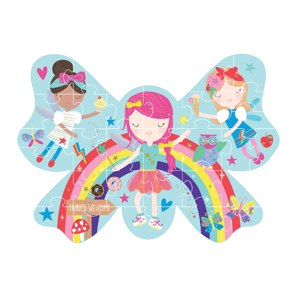 Floss & Rock - Puslespil i Facon 30 stk. - Rainbow Fairy