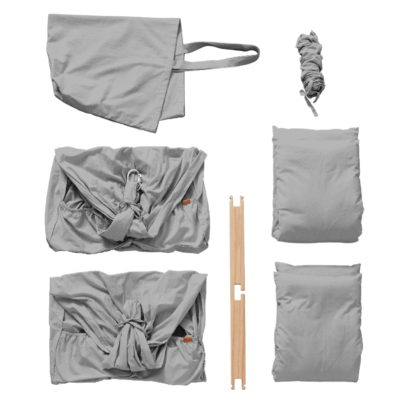 Membantu Basic tvillinge slyngevugge økologisk bomuld - grå