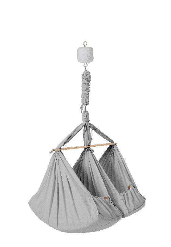 Membantu Basic tvillinge slyngevugge økologisk bomuld - grå