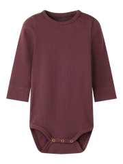 Ensfarvet langærmet body, 50-92