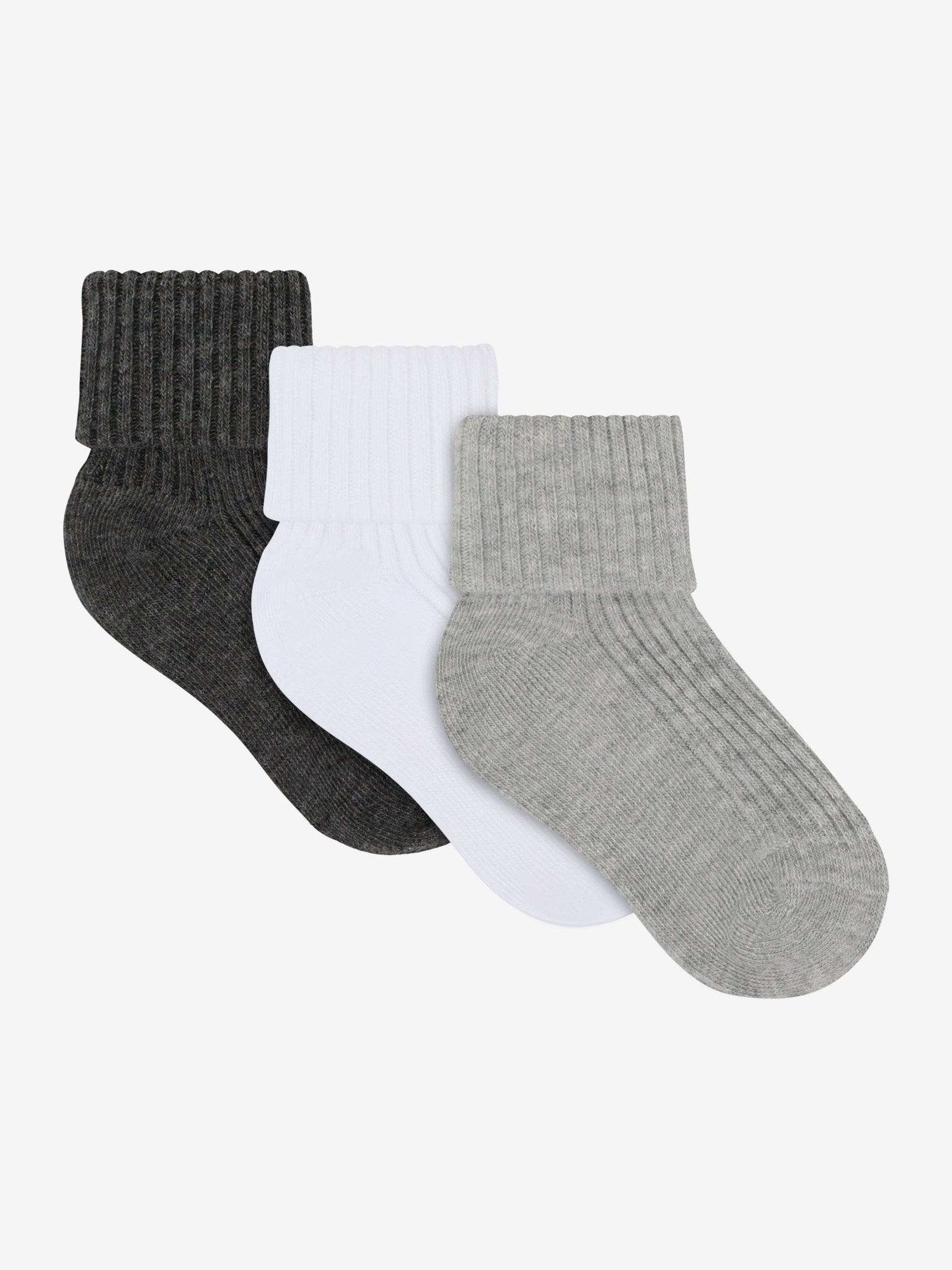 Minymo Rib Sokker 3-pak - Light Grey Melange