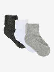 Minymo Rib Sokker 3-pak - Light Grey Melange