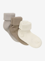 Minymo Rib Sokker 3-pak - Light Taupe