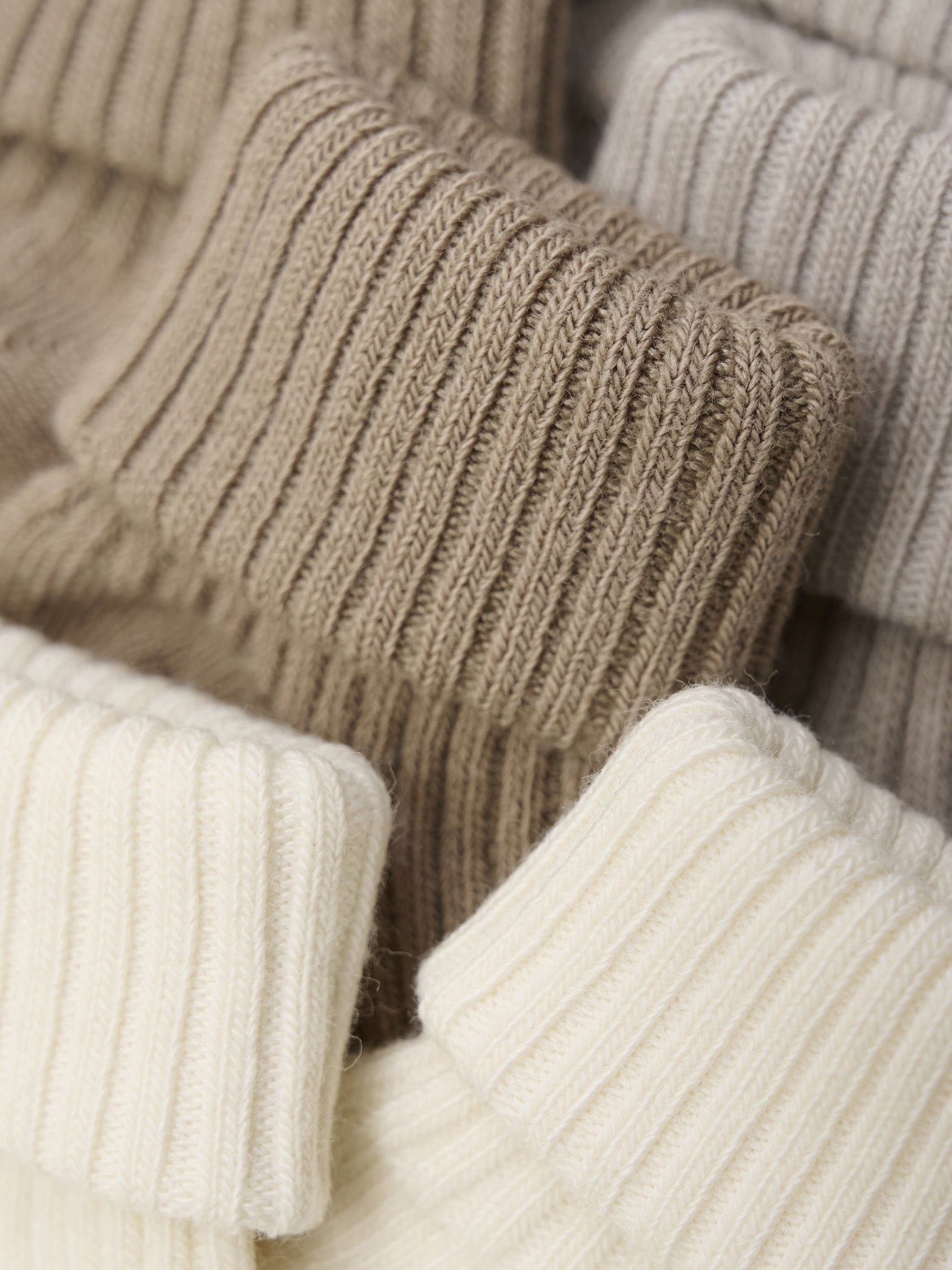 Minymo Rib Sokker 3-pak - Light Taupe