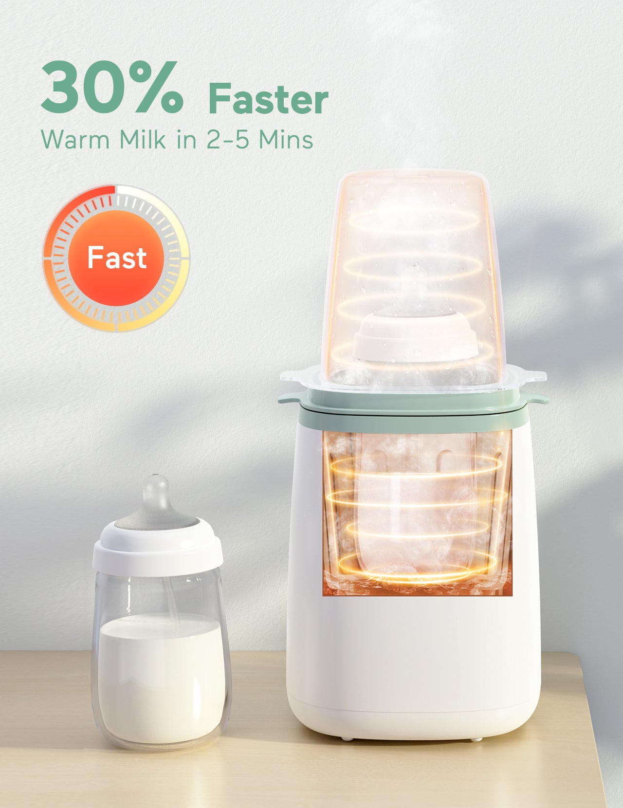 Momcozy 6-i-1 hurtig flaskevarmer