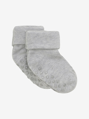 Baby rib sock m. ABS (2-pack) - Light Grey