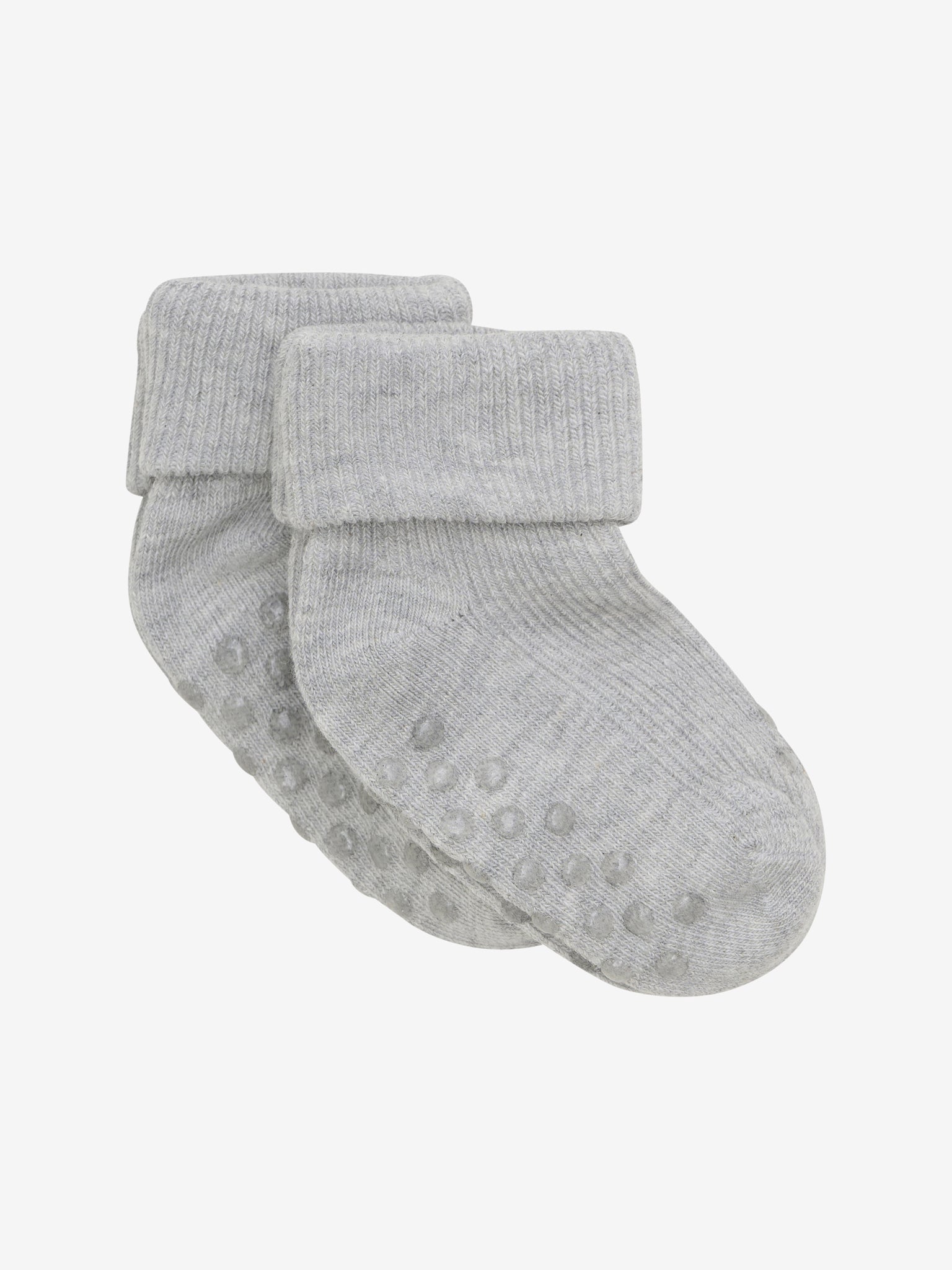 Baby rib sock m. ABS (2-pack) - Light Grey