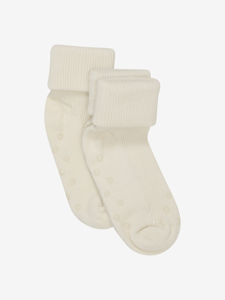 Baby rib sock m. ABS (2-pack) - Off White