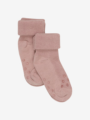 Baby rib sock m. ABS (2-pack) - Rose Cloud