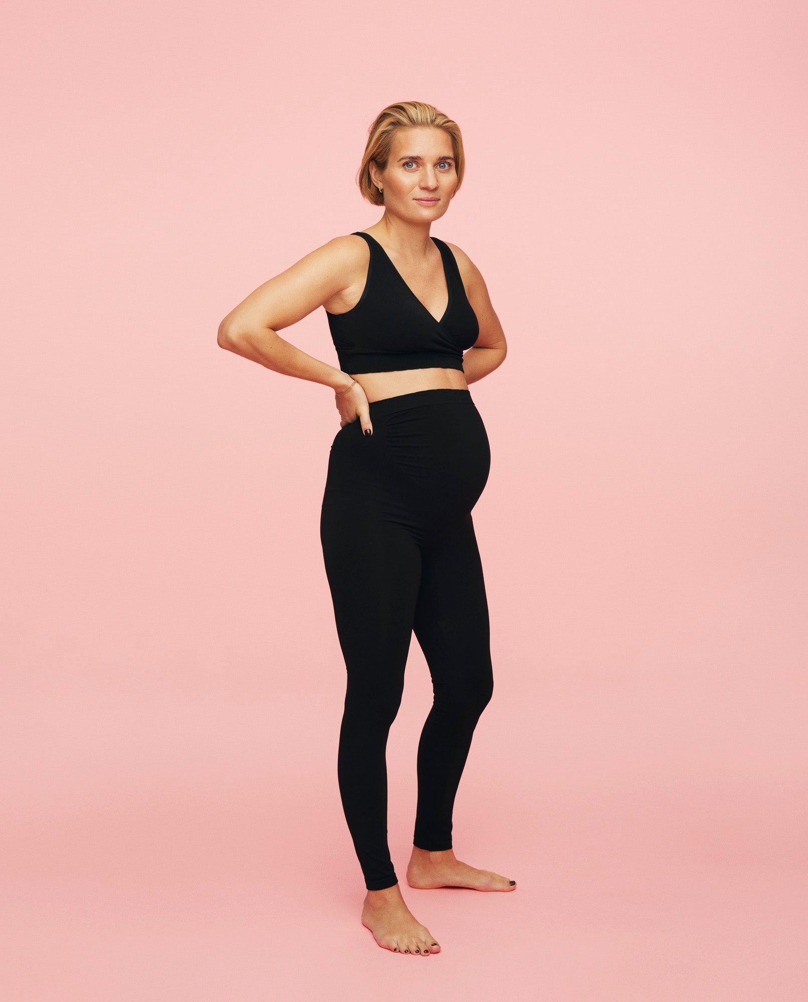 Momkind Gravid leggings m. støttefunktion Sort - M