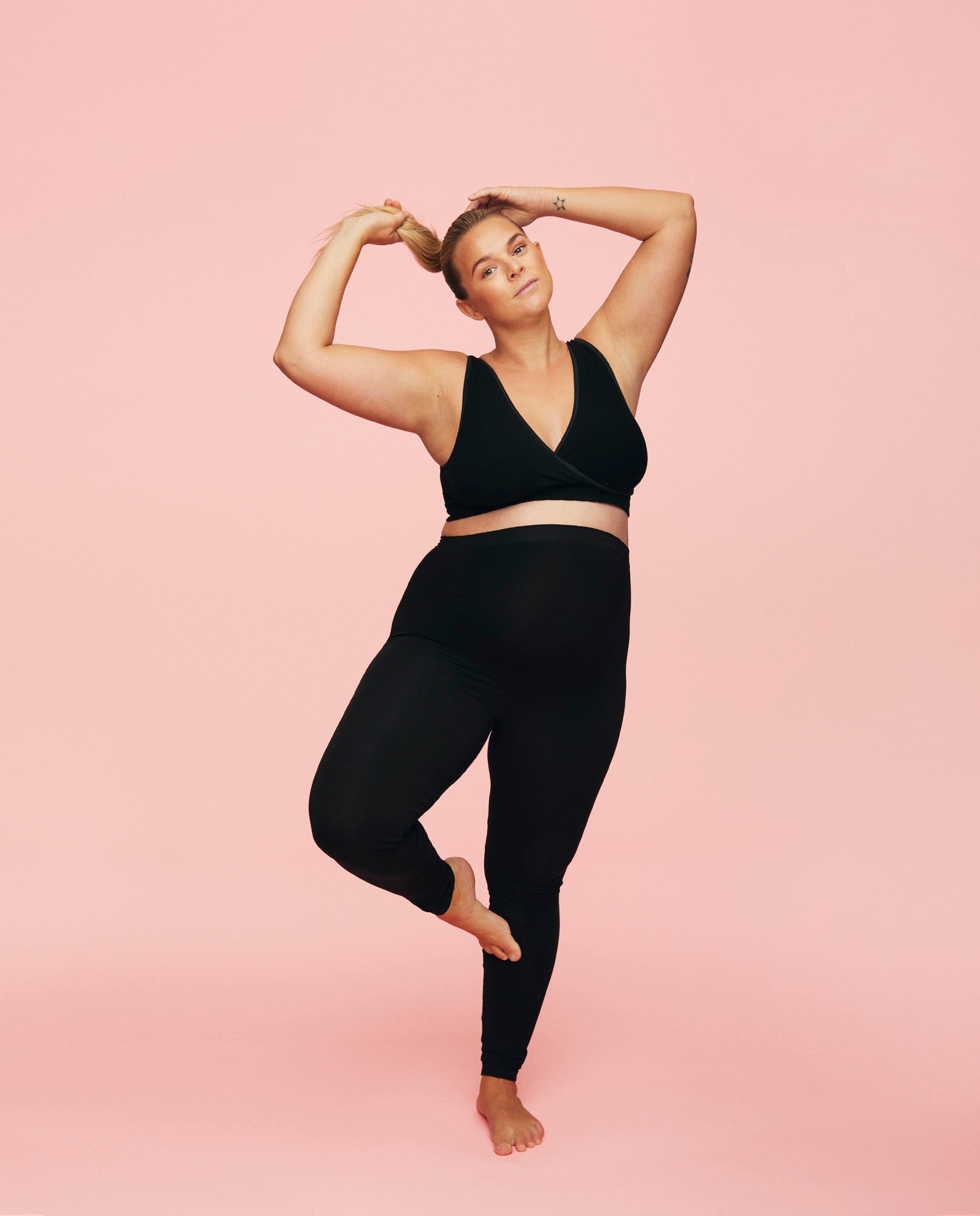 Momkind Gravid leggings m. støttefunktion Sort - M