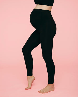 Momkind Gravid leggings m. støttefunktion Sort - S