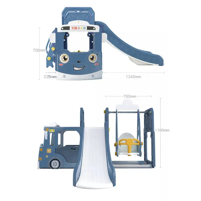 Kids Zone aktivitets lastbil med rutsjebane og gynge