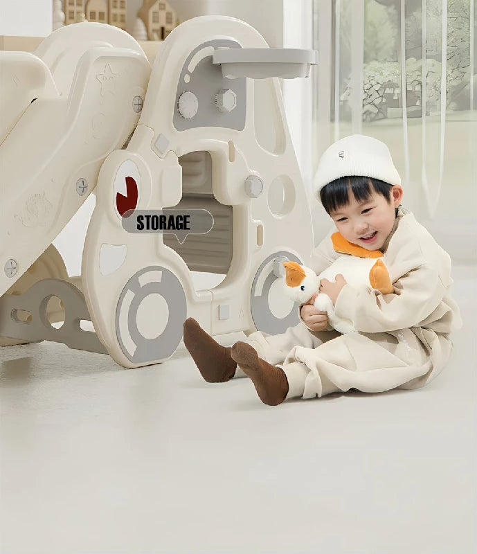 Kids Zone bil med rutsjebane og basket