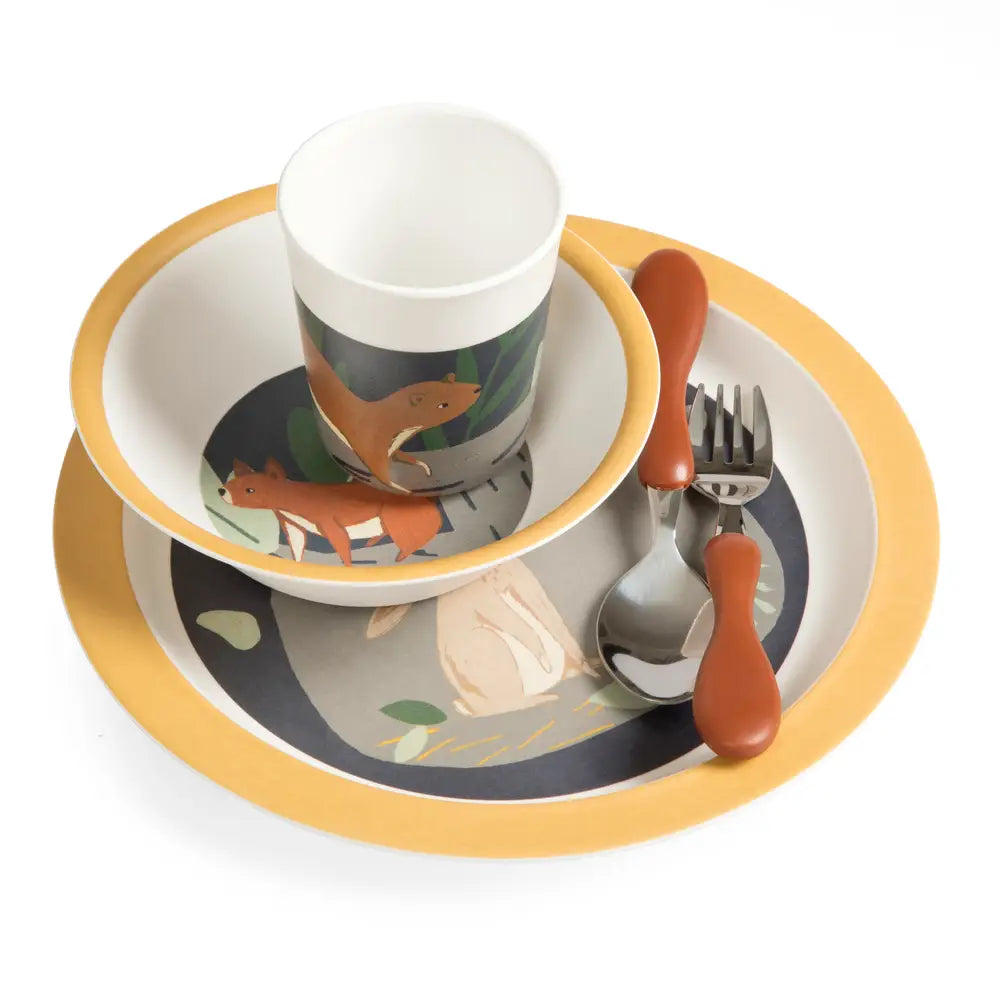 Sebra Melamin spisesæt - Nightfall - moonlight gold