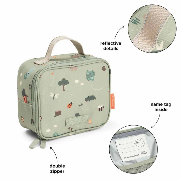 Done by Deer Lille termotaske Tiny trails 2,8L - grøn