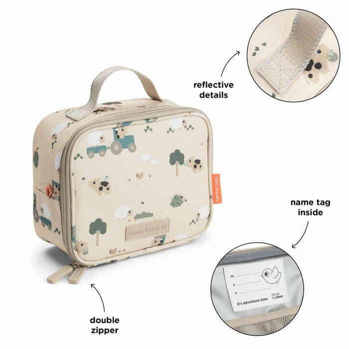 Done by Deer Lille termotaske Tiny farm 2,8L - sand