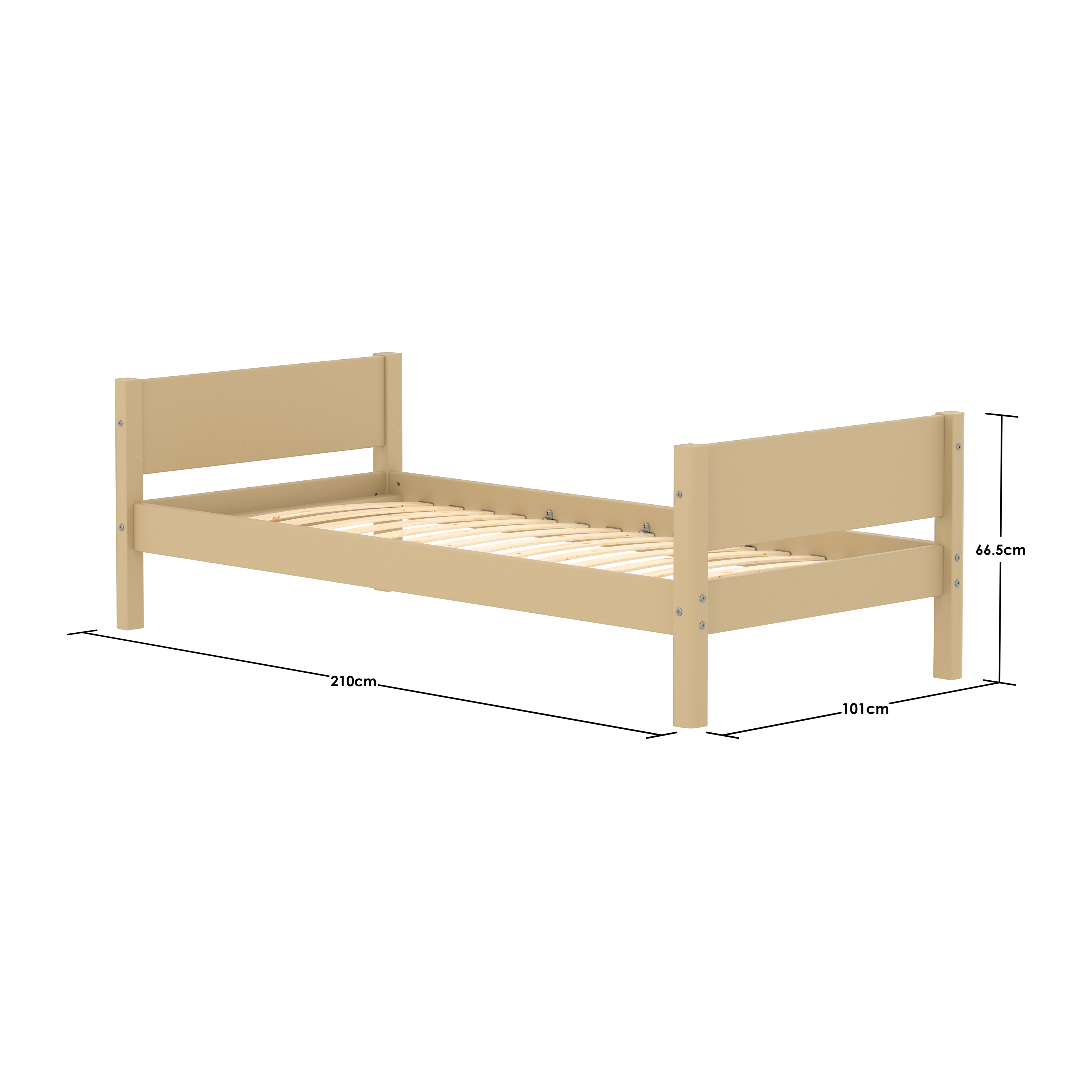 FLEXA WHITE Enkeltseng 90x200 cm - Sand