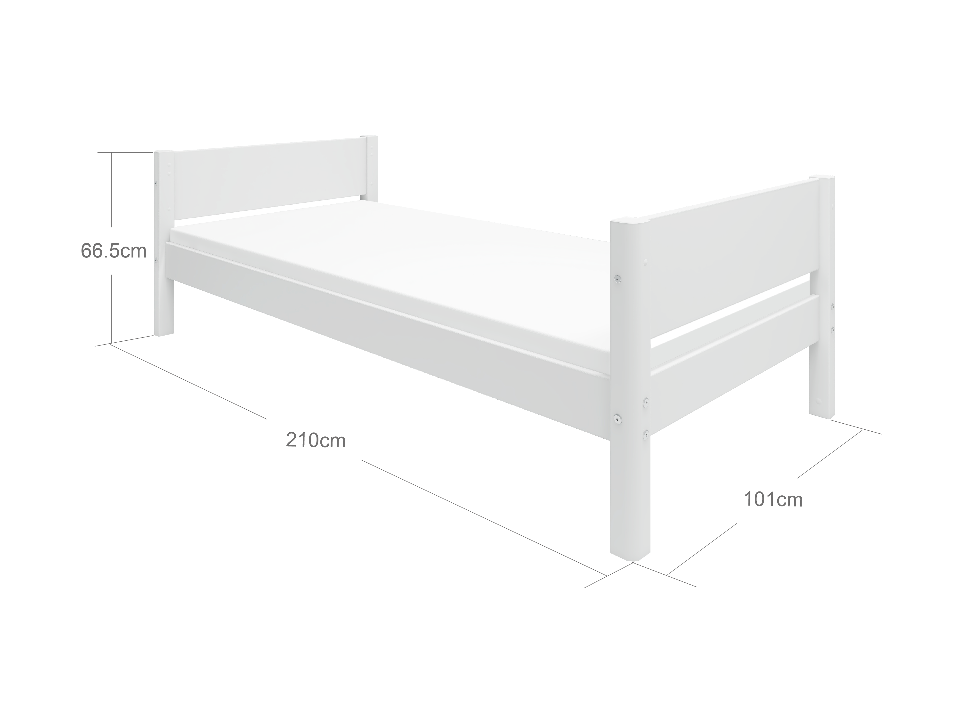 FLEXA WHITE Enkeltseng 90x200 cm - Hvid