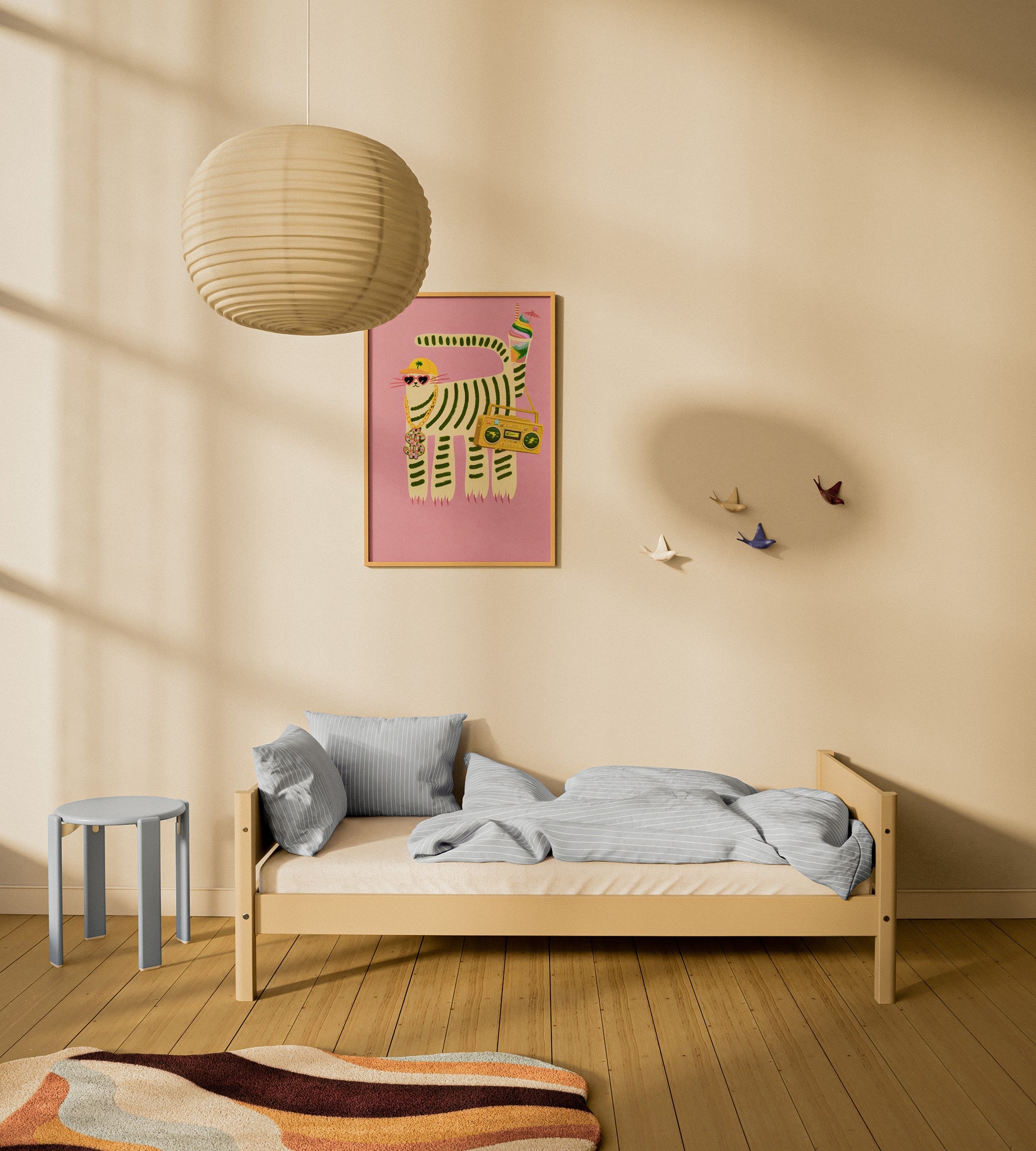 FLEXA WHITE Enkeltseng 90x200 cm - Sand