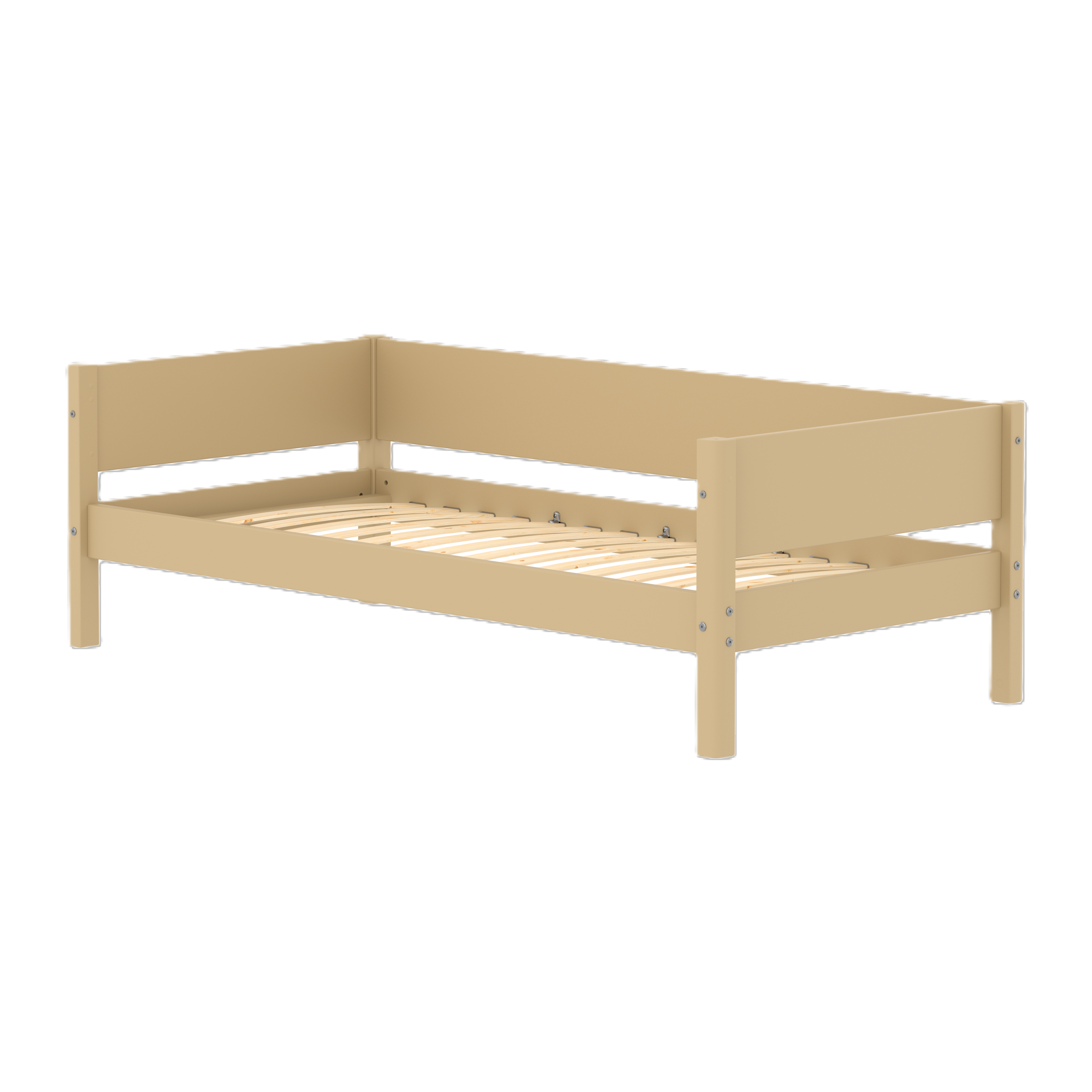 FLEXA WHITE Enkeltseng 90x200 cm m. baggavl - Sand