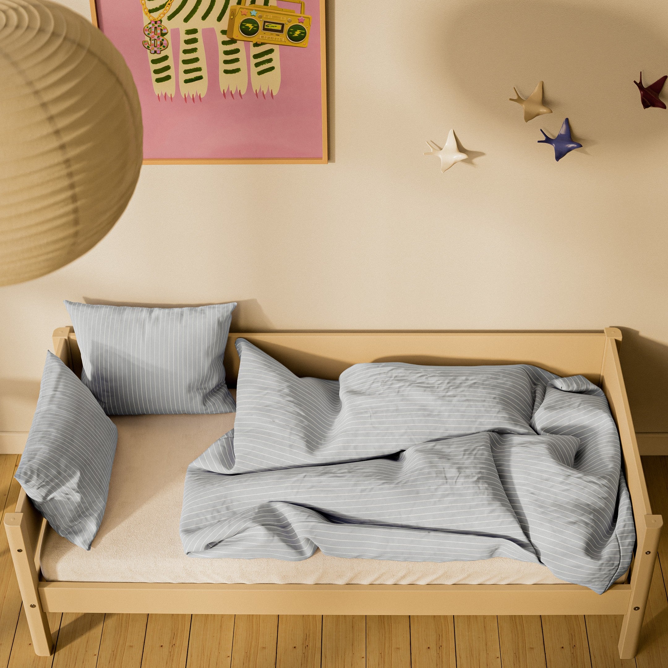 FLEXA WHITE Enkeltseng 90x200 cm m. baggavl - Sand