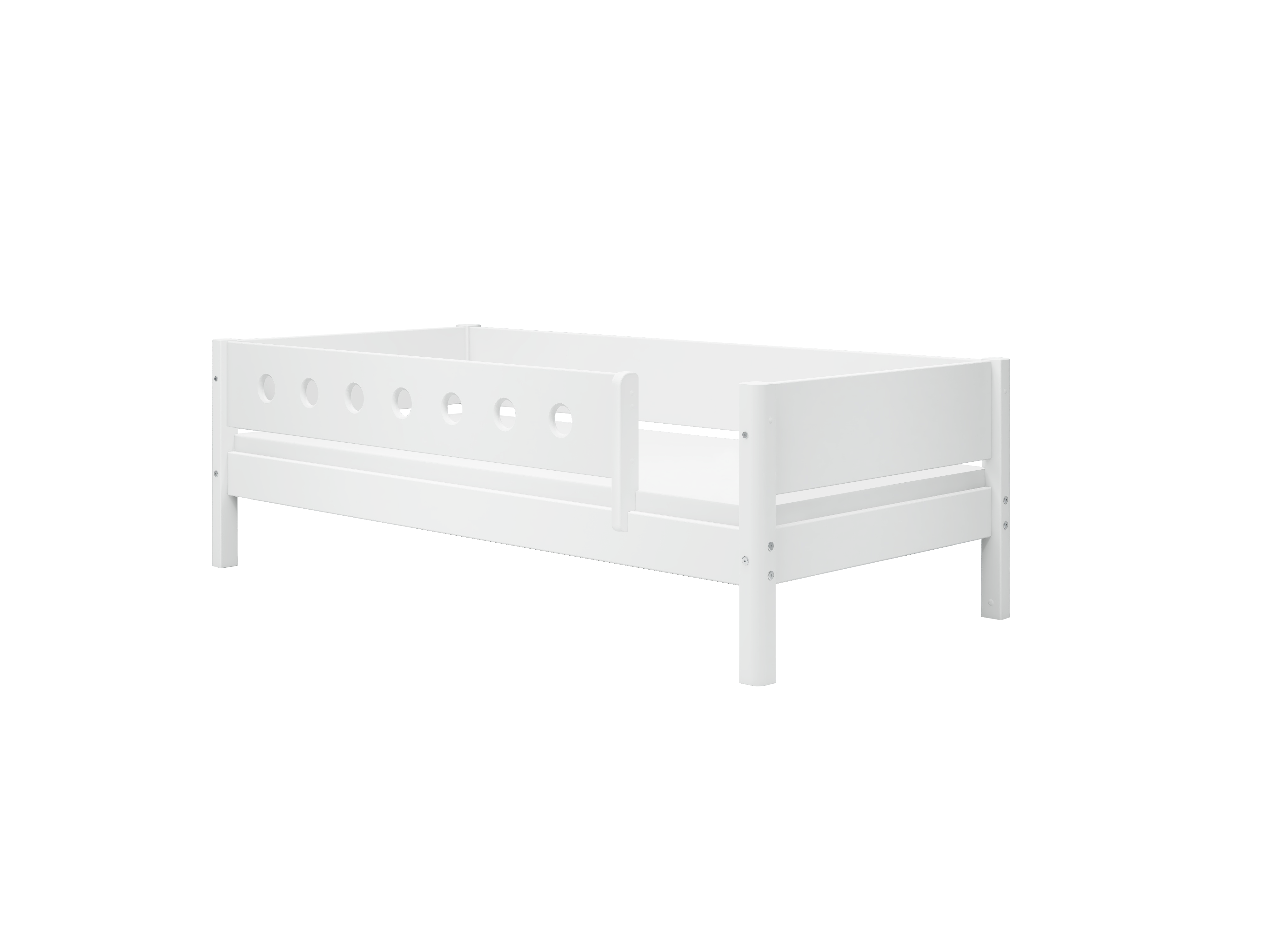 FLEXA WHITE Enkeltseng 90x200 cm m. dots sengehest - Hvid