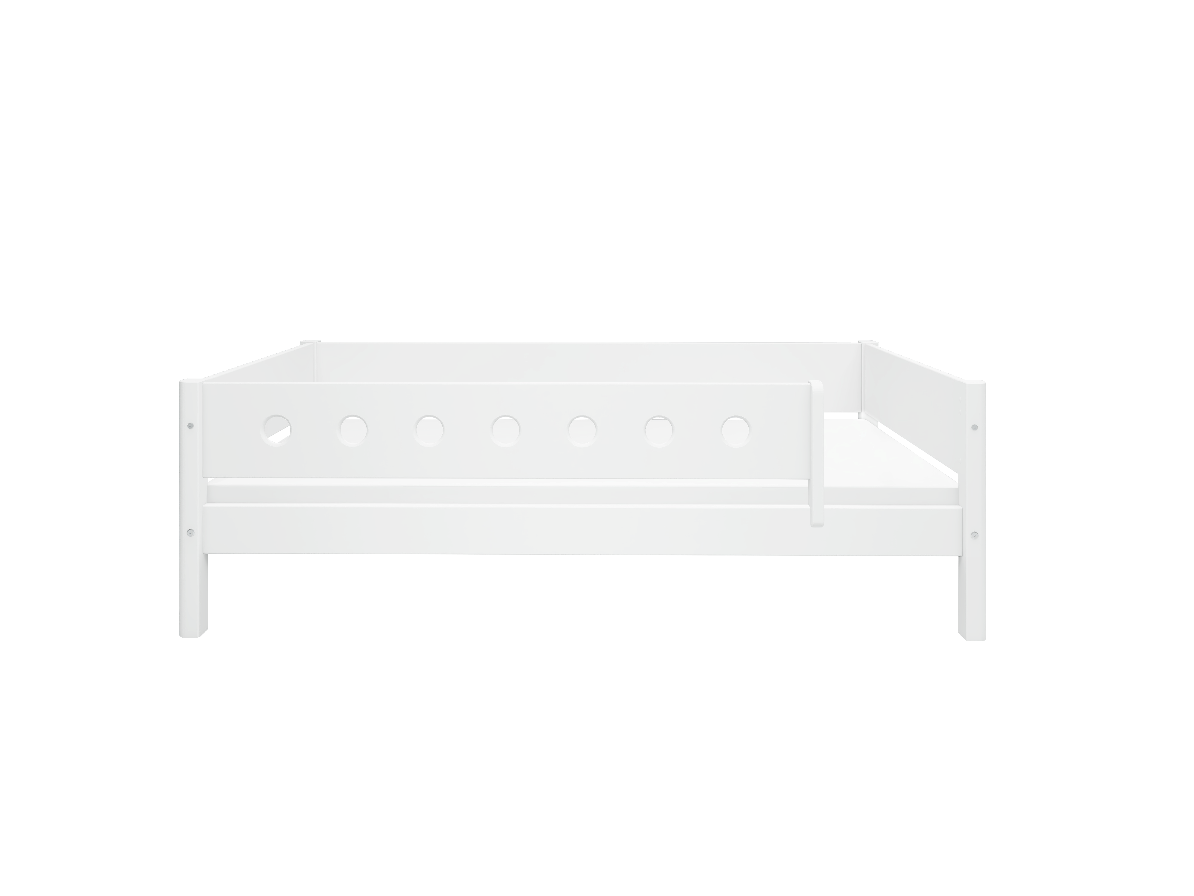 FLEXA WHITE Enkeltseng 90x200 cm m. dots sengehest - Hvid