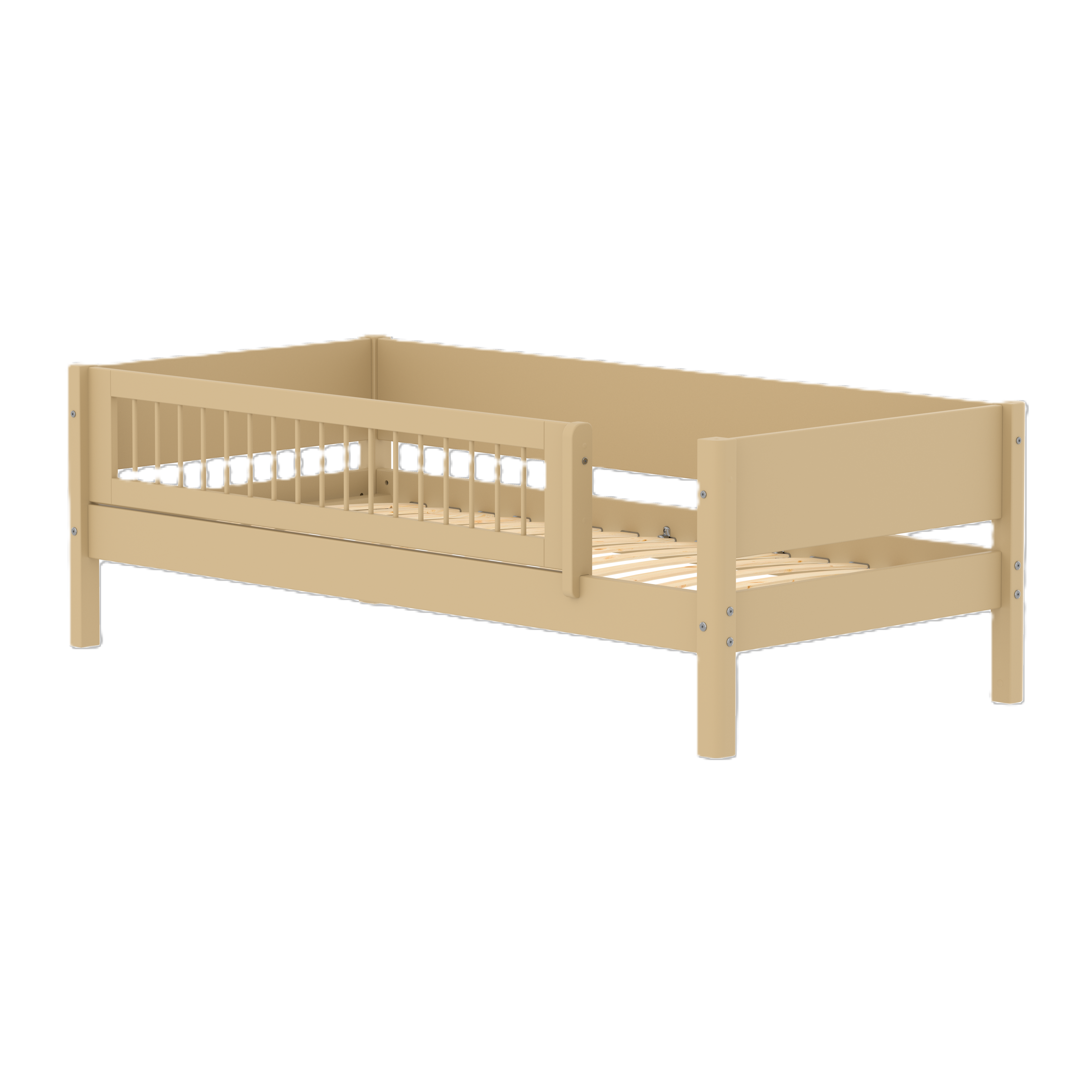 FLEXA WHITE Enkeltseng 90x200 cm m. crossbar sengehest - Sand