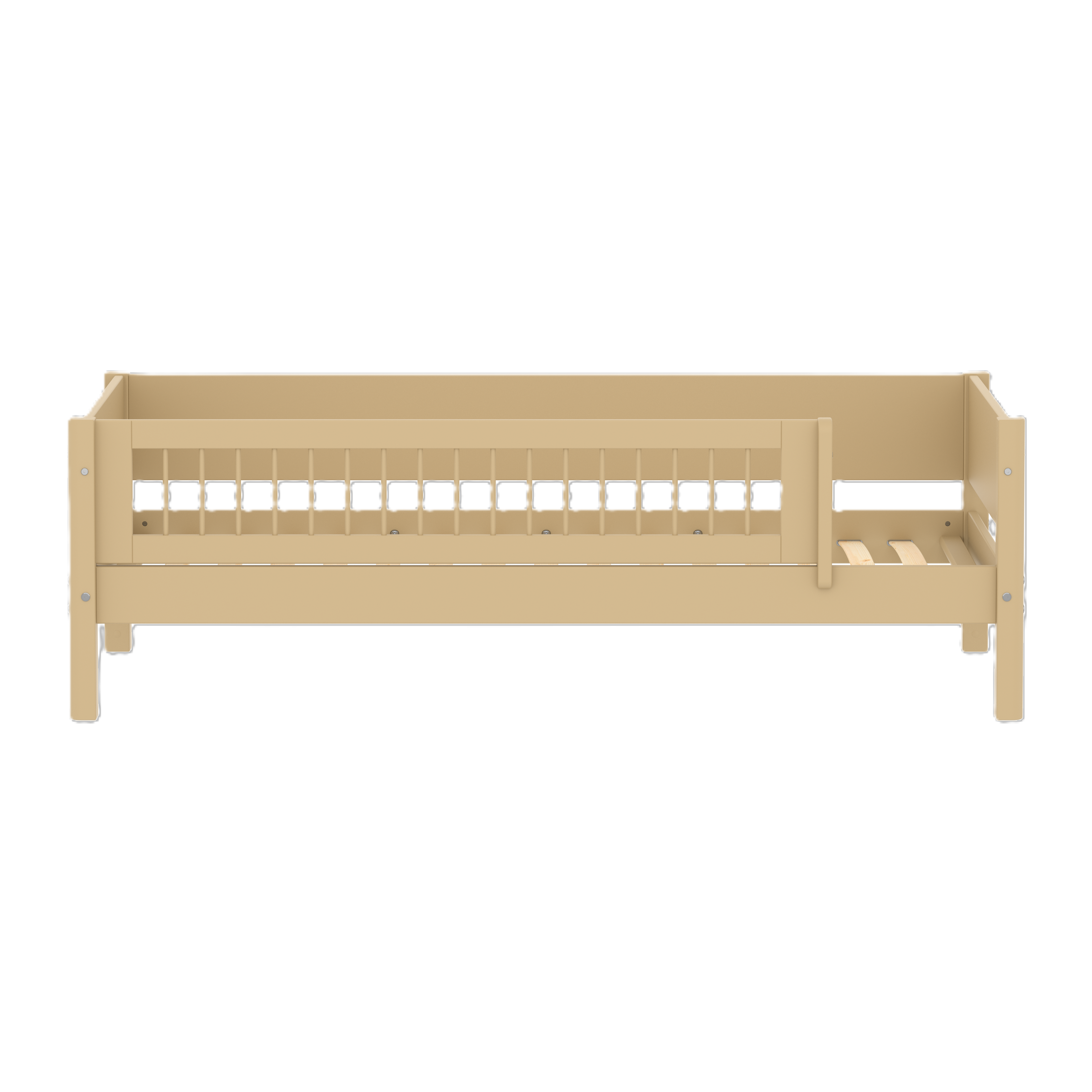 FLEXA WHITE Enkeltseng 90x200 cm m. crossbar sengehest - Sand