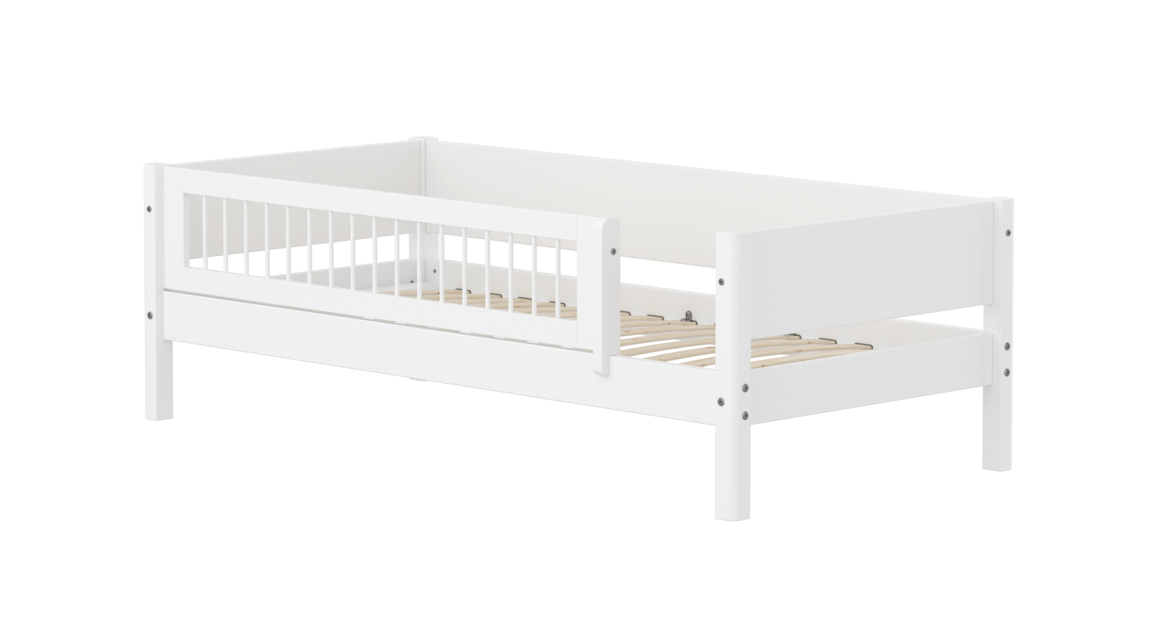 FLEXA WHITE Enkeltseng 90x200 cm m. crossbar sengehest - Hvid