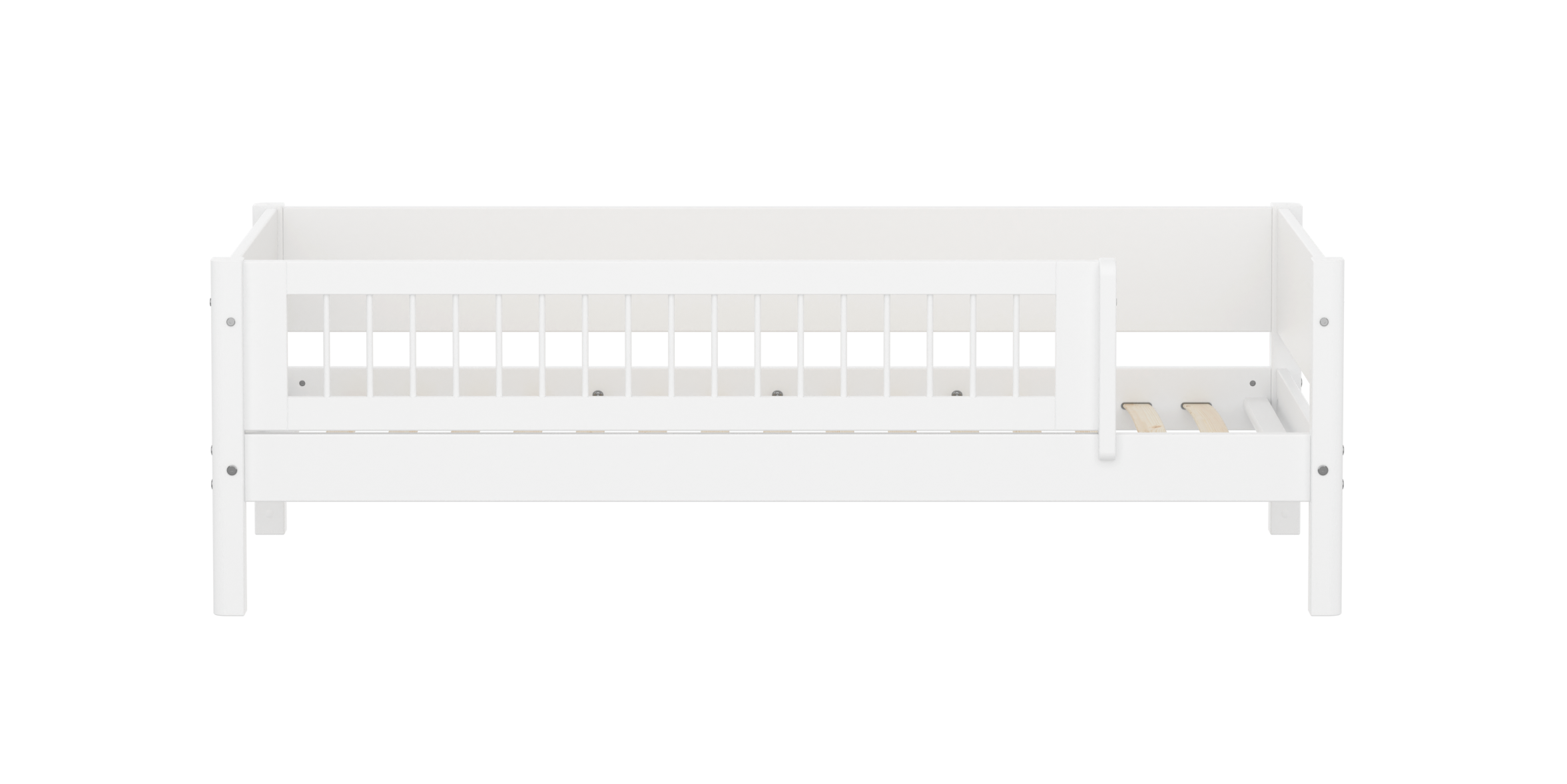 FLEXA WHITE Enkeltseng 90x200 cm m. crossbar sengehest - Hvid