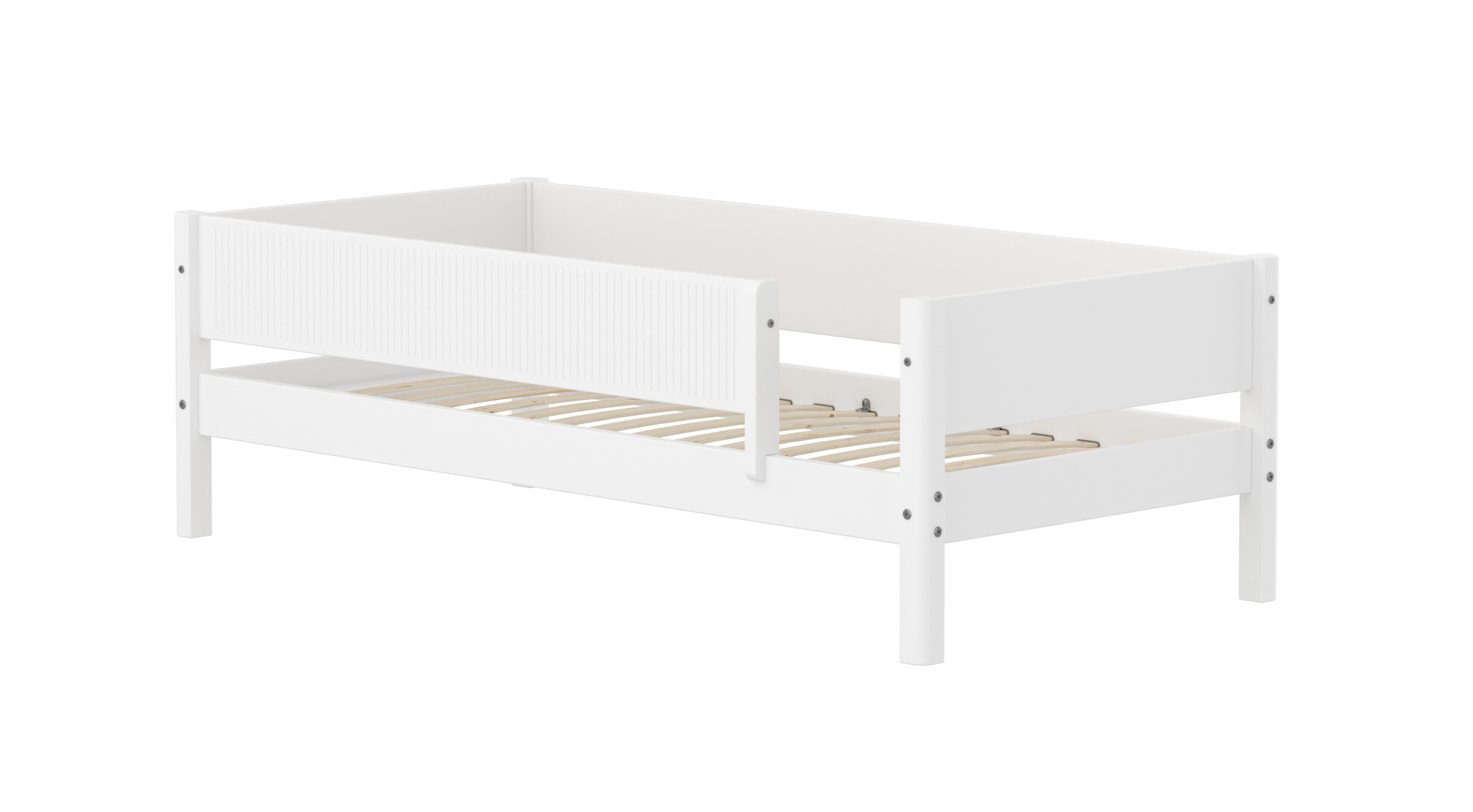 FLEXA WHITE Enkeltseng 90x200 cm m. grooves sengehest - Hvid