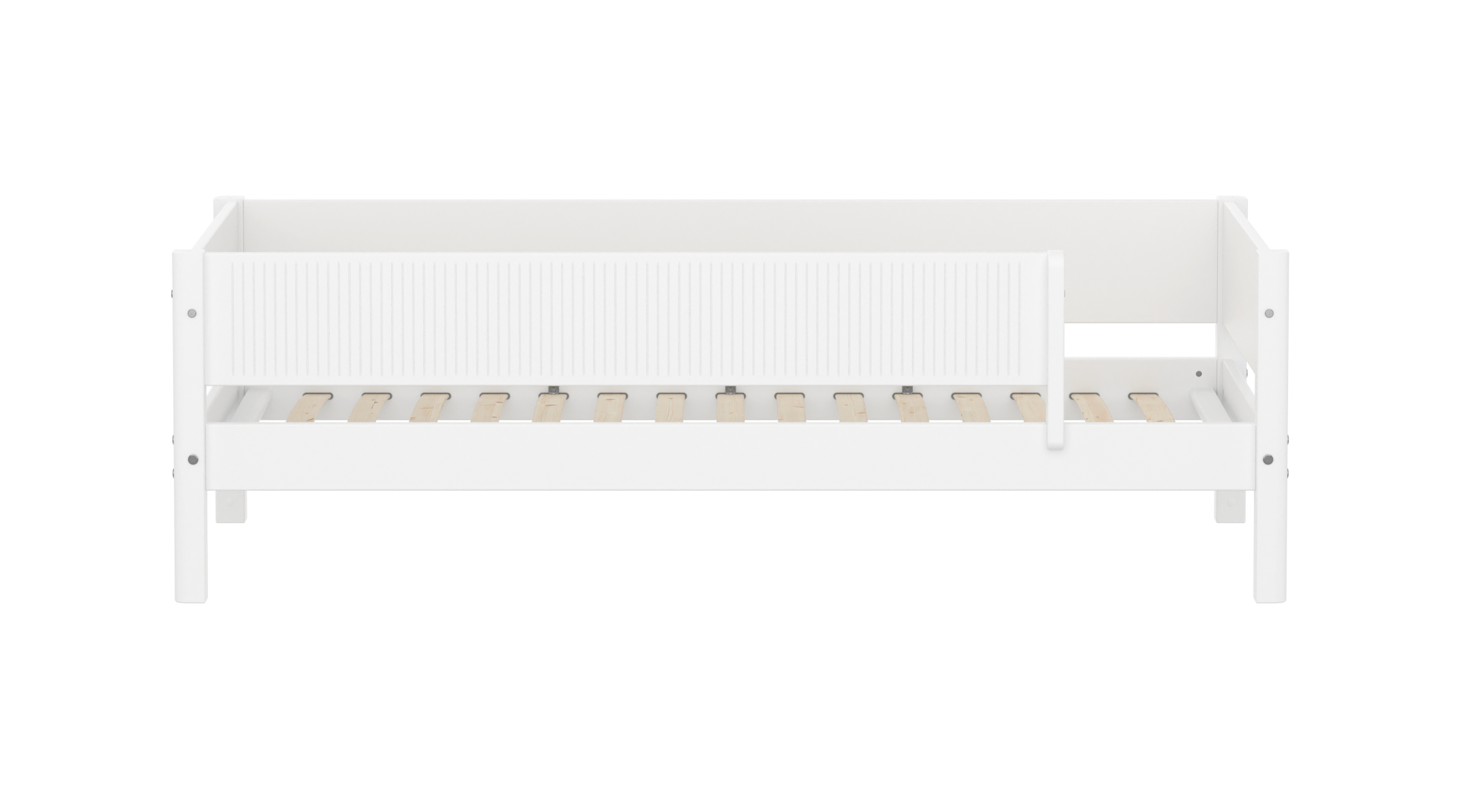 FLEXA WHITE Enkeltseng 90x200 cm m. grooves sengehest - Hvid