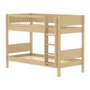 FLEXA WHITE Køjeseng 154 cm med stige og crossbar sengehest  90x200 cm- Sand