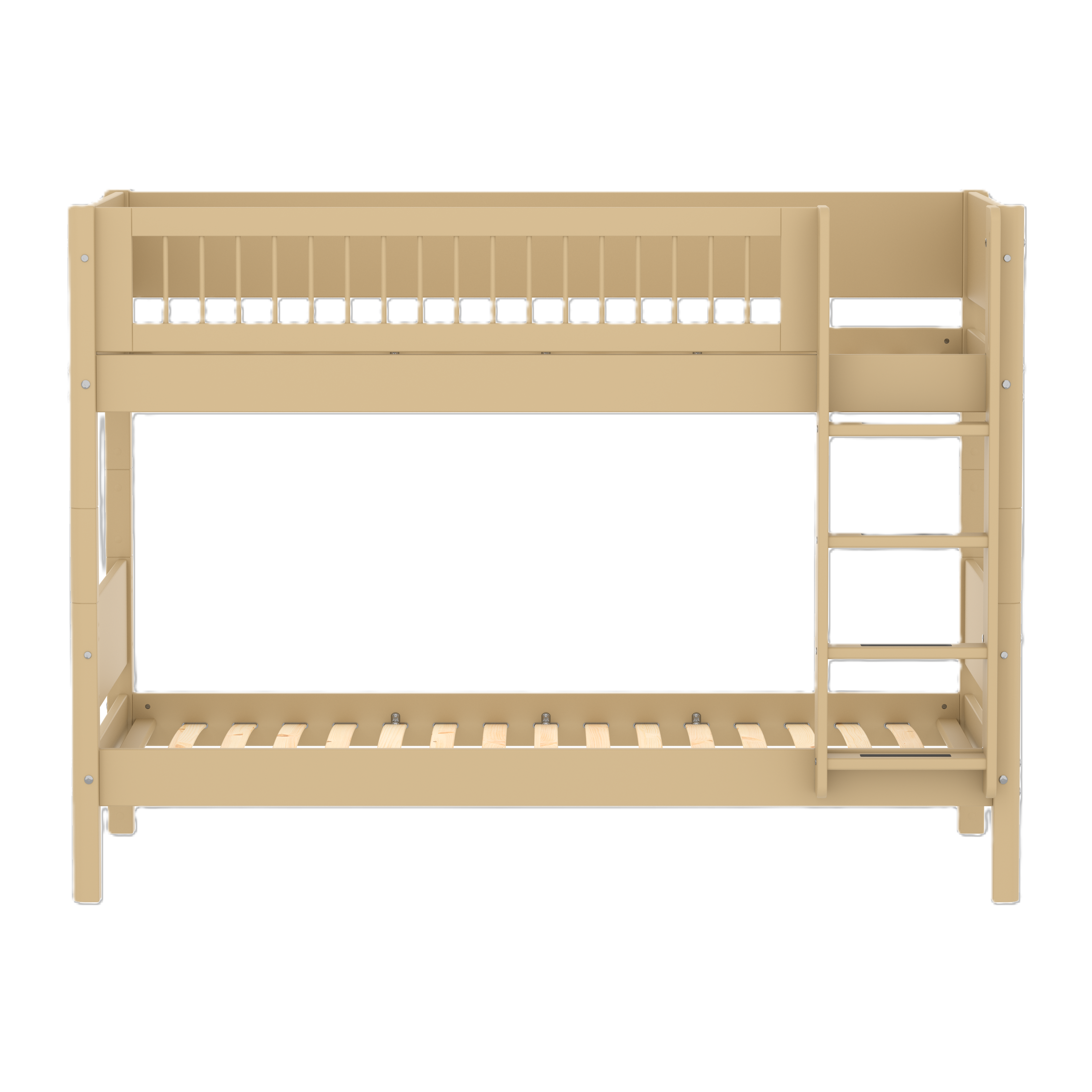 FLEXA WHITE Køjeseng 154 cm med stige og crossbar sengehest  90x200 cm- Sand
