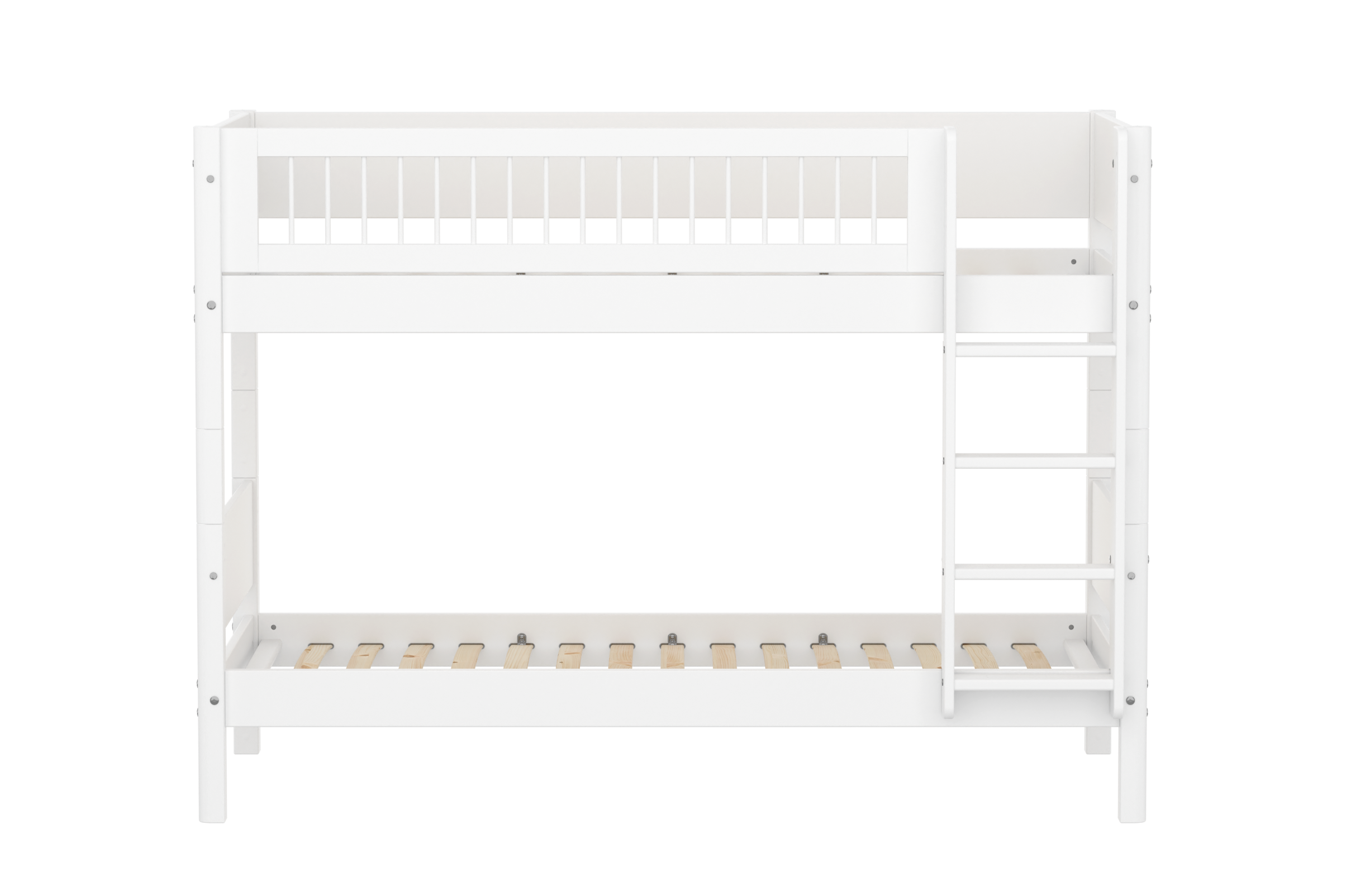 FLEXA WHITE Køjeseng 154 cm med stige og crossbar sengehest  90x200 cm- Hvid