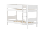 FLEXA WHITE Køjeseng 154 cm med stige og grooves sengehest  90x200 cm- Hvid