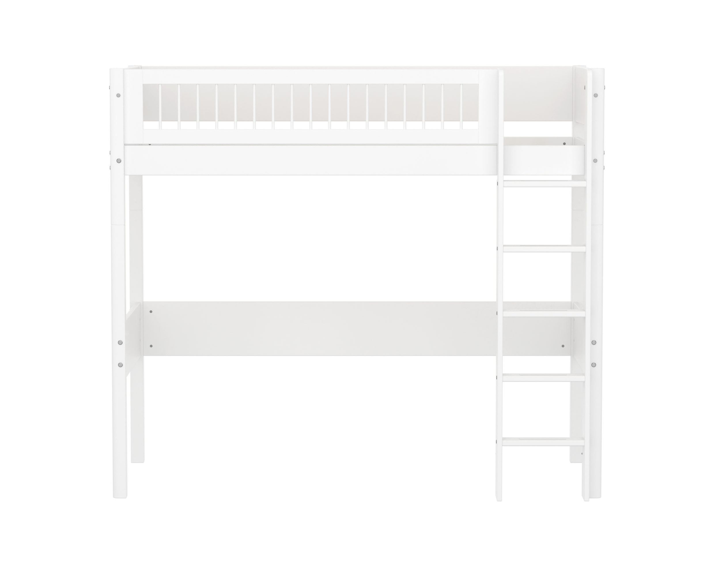 FLEXA WHITE Højseng  184 cm med stige og crossbar sengehest  90x200 cm- Hvid
